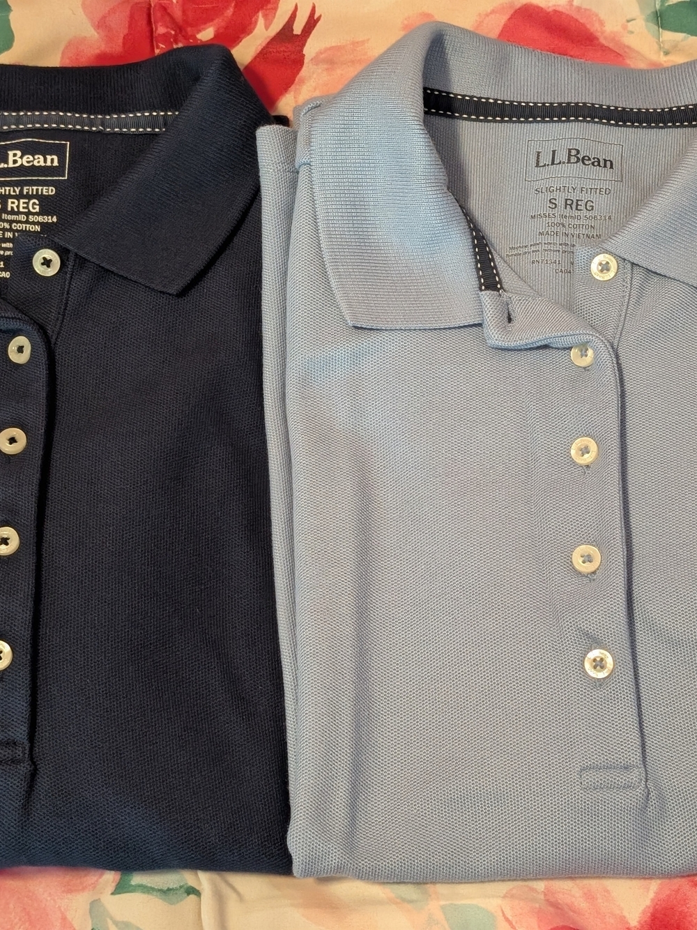 L.L. Bean Women's Polo Pack - Navy and Light Blue